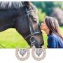 FAADBUK Lucky Horseshoe Rose Gold Earrings Horseshoe Stud Earrings Good Luck Charm Earrings Jewelry For Horses Lover Cowgirl