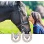 FAADBUK Lucky Horseshoe Rose Gold Earrings Horseshoe Stud Earrings Good Luck Charm Earrings Jewelry For Horses Lover Cowgirl