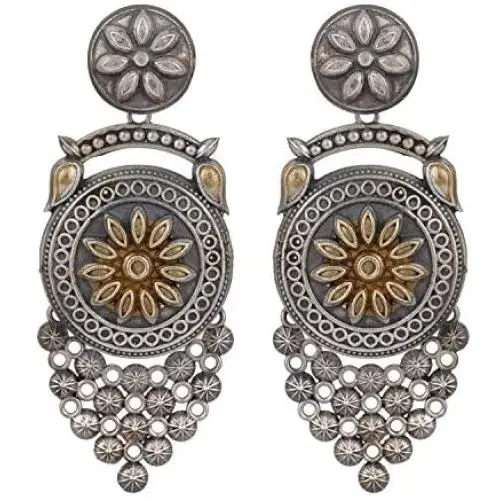 Aheli Bollywood Ethnic Oxidised Earrings Dangler Stylish Traditional Indian Fashion Jewelry for Women, Girls