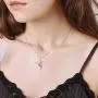 AOBOCO Ballerina Necklace Sterling Silver Dancer Pendant Jewelry with Birthstone Crystals, Ballet Themed Dancer Gifts for Girls Teens Women