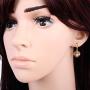 YAZILIND 18K Gold Plated Cubic Zirconia Hoop Huggies Earrings Ball Dangle Drop Earrings for Women