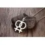 Gay & Lesbian Symbol LGBT Pride Pendant Necklace for Couples Stainless Steel Homosexuality Jewelry Gay & Lesbian Symbol LGBT Pride Pendant Necklace for Couples Stainless Steel Homosexuality Jewelry
