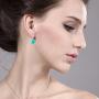 Gem Stone King 925 Sterling Silver Amazonite Earrings For Women (8.75 Cttw Cabochon Square Cut 10MM)