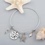 SEIRAA The Beach is My Happy Place Bracelet Expandable Stainless Steel Bangle Beach Jewelry for Beach Lover