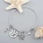 SEIRAA The Beach is My Happy Place Bracelet Expandable Stainless Steel Bangle Beach Jewelry for Beach Lover SEIRAA The Beach is My Happy Place Bracelet Expandable Stainless Steel Bangle Beach Jewelry for Beach Lover