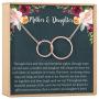 Dear Ava Mother Daughter Gift Necklace, Gifts for Mom, Mom Necklace, 2 Interlocking Circles