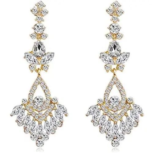 León Jewelry Women Chandelier Crystal Rhinestone Dangle Drop Statement Earrings Ladies Bride Bridesmaid Wedding Party León Jewelry Women Chandelier Crystal Rhinestone Dangle Drop Statement Earrings Ladies Bride Bridesmaid Wedding Party