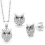 925 Sterling Silver Owl Pendant Earrings Set With 18 Inch Chain Set with Zirconia from Swarovski 925 Sterling Silver Owl Pendant Earrings Set With 18 Inch Chain Set with Zirconia from Swarovski