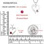 YL Heart Necklace 925 Sterling Silver Love Heart Pendant with 5MM5MM Heart Blue Sapphire/Ruby/Pink/Amethyst/Emerald/Zirconia Birthstone Women Jewelry