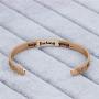 MJartoria Inspirational Bracelets for Women, Stainless Steel Cuff Bangle Engraved Funny Phrase Jewelry Graduation Birthday Encouragement Gifts for Friends