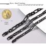 PROSTEEL 316L Stainless Steel Figaro Chain Necklace for Men/Women, Black/18K Real Gold Plated, 4mm to 13mm, 14inch to 30inch, Come Gift Box