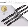 PROSTEEL 316L Stainless Steel Figaro Chain Necklace for Men/Women, Black/18K Real Gold Plated, 4mm to 13mm, 14inch to 30inch, Come Gift Box