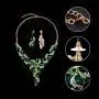 EVER FAITH Crystal Elegant Flower Leaf Necklace Earrings Set for Bride, Prom, Bridal
