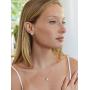 Mariell Ultra Dainty 10.5mm Cubic Zirconia Round Halo Necklace and Stud Earrings Set Plated in 14K Gold