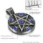 OIDEA Mens Stainless Steel Hollow Vitnage Star Pentagram Pentacle Pendant Necklace,Pagan Wiccan Witch Gothic Pewter Chain Included