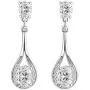 Lavencious Tear Drop Rhodium Plated with AAA CZ Cubic Zirconia Bridal Wedding Party Prom Dangle Earrings for Women
