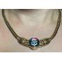 My Prime Gifts Bold Gold Designer Charm Necklace Jewelry Holds One 18-20 Snap Standard Ginger Style Charms