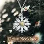 LUHE Daisy Flower Pendant Necklace 925 Sterling Silver for Women Daisy Charm Jewelry Birthday Gift LUHE Daisy Flower Pendant Necklace 925 Sterling Silver for Women Daisy Charm Jewelry Birthday Gift