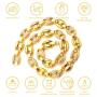 Halukakah Gold Chain for Men Iced Out,Mens 11MM 18k Real Gold Plated/Platinum White Gold Finish Miami Cuban Link Coffee Bean Chain Choker Necklace Bracelet,Full Cz Diamond Cut Prong Set,Gift for Him