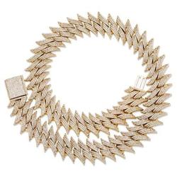 TOPGRILLZ 20mm 6 Times 14K Gold Plated Iced Out Spiked Link Chain for Men and Women Eboy Hip Hop Jewelry Collection