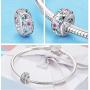 VOROCO 925 Sterling Silver Cubic Zircon Bracelets Charms Vacation Journey Scenery Fire Balloon Seagull Submarine Charms Beads Gifts for Women Girls Pandora Jewelry
