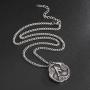 TEAMER Norse Vikings Stainess Steel 24 Runes Amulet Pendant Necklace Lucky and Blessing Symbol Jewelry for Women Men