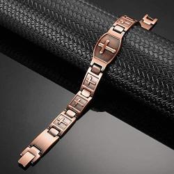 Copper Bracelet for Men Magnetic Therapy Christian Bracelet