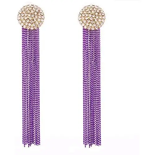 Givihoka Long Metal Tassel Earrings – Long Fringe Statement Dangle Earrings for Women Givihoka Long Metal Tassel Earrings – Long Fringe Statement Dangle Earrings for Women