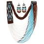 Handmade Beaded Indian Fashion Jewelry Turquoise Blue brown Seed Bead work Necklace Earrings Jewelry 53/3