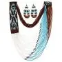 Handmade Beaded Indian Fashion Jewelry Turquoise Blue brown Seed Bead work Necklace Earrings Jewelry 53/3 Handmade Beaded Indian Fashion Jewelry Turquoise Blue brown Seed Bead work Necklace Earrings Jewelry 53/3