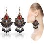 ETERNITY J. Elegant Vintage Black Lace Victorian Lolita Gothic Pendant Choker Necklace Earrings Set