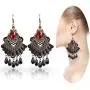 ETERNITY J. Elegant Vintage Black Lace Victorian Lolita Gothic Pendant Choker Necklace Earrings Set ETERNITY J. Elegant Vintage Black Lace Victorian Lolita Gothic Pendant Choker Necklace Earrings Set