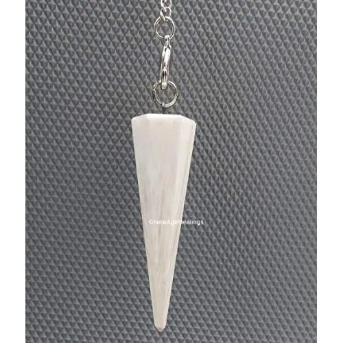 Amazing Gemstone Crystal Pendulum for Divination - Dowsing Pendulum Necklace with Chakra Chain and Crystal Ball for Reiki Healing and Crystal Grid Meditation
