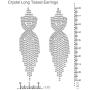 LOYALLOOK Crystal Rhinestones and Cubic Zircon Necklace, Teardrop Crystal Tassels Dangle Earrings,8 Strand Rhinestone Stretch Bracelet,Stretch Ring Jewelry Set for Wedding,Bridesmaids