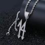 JINAO Micropave Simulated Diamond Iced Out 14 Pendant Necklace with 24 Stainless Steel Rope Chain