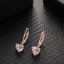 Buyless Fashion Girls And Women Heart Stone Dangle Earrings Silver Jewelry
