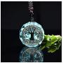 Orgone Pendant Necklace Round Tree of Life Chakra Healing Crystals Stones Necklace Healing Jewelry Men Women