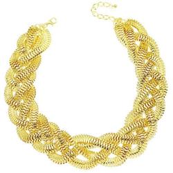 Q&Q Fashion 30mm Bold Snake Braided Chain Statement Bib Necklace Choker Collar Egyptian Cleopatra Style