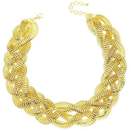 Q&Q Fashion 30mm Bold Snake Braided Chain Statement Bib Necklace Choker Collar Egyptian Cleopatra Style