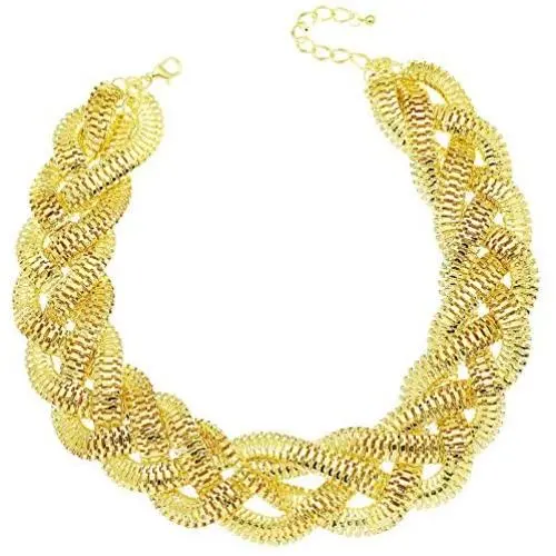 Q&Q Fashion 30mm Bold Snake Braided Chain Statement Bib Necklace Choker Collar Egyptian Cleopatra Style