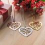 MyNameNecklace Personalized Custom Family Branch Tree Heart Necklace Made with Swarovski Crystals- Mother Day Jewelry Gift
