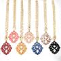 ZENZII Colorful Deco Pendant 2-in-1 Necklace with Toggle - Swirl Emblem Acrylic Resin Charm with Silver and Gold Chain for Women