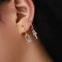 Denifery Gold Hoop Earring Lock Key Dangle Drop Boho Simple Earrings Set Delicate Huggie Earrings Hypoallergenic Jewelry Set for Women and Girls (Style 2)