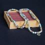 Bivei 108 Mala Beads Bracelet - Genuine Gemstone Mala Prayer Beads Lotus Charm Meditation Necklace