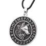 HAQUIL Viking Jewelry Viking Runes Coin Wolf Pendant Leather Cord Necklace for Men and Women, 19.7''