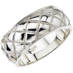 AX Jewelry Thistle & Bee Sterling Silver Wide Quilted Bangle Bracelet