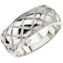 AX Jewelry Thistle & Bee Sterling Silver Wide Quilted Bangle Bracelet