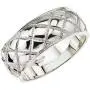 AX Jewelry Thistle & Bee Sterling Silver Wide Quilted Bangle Bracelet