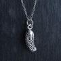 FashionJunkie4Life Sterling Silver Small 3D Pickle or Cucumber Charm Necklace 18'' Cable Chain