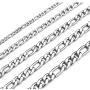 Monily 16 Inches 30 Inches Figaro Chain Necklace 4mm 8.5mm Stainless Steel Figaro Link Chain for Men Women 18k Real Gold Plated